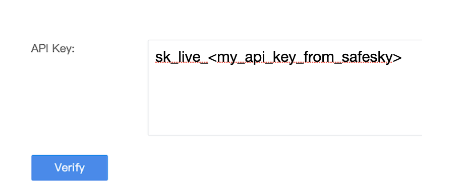Paste API key in FlightHub 2 Sync and click Verify